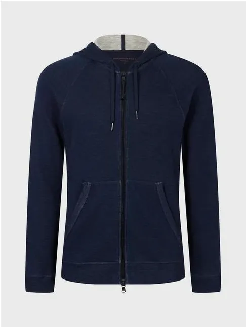 John Varvatos Plaited Hoody, Pacific Blue
